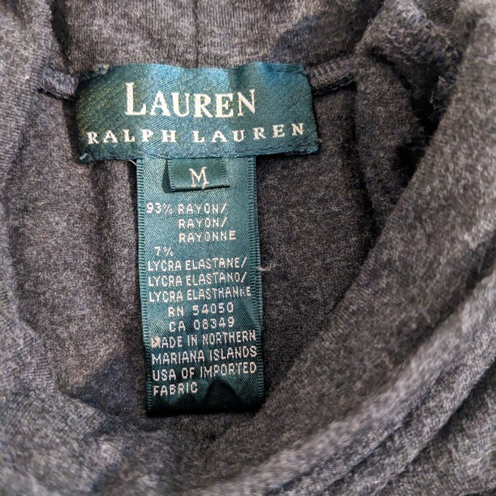 Lauren by Ralph Lauren Women's Gray Short sleeved Turtleneck - Picture 6 of 6